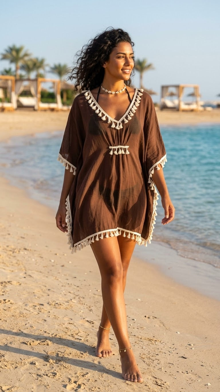 Voile beach cover up